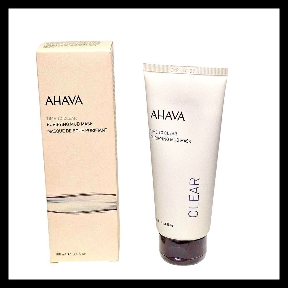 AHAVA Time to Clear Purifying Dead Sea Mud Mask Facial Cleanser 3.4 fl oz Full S